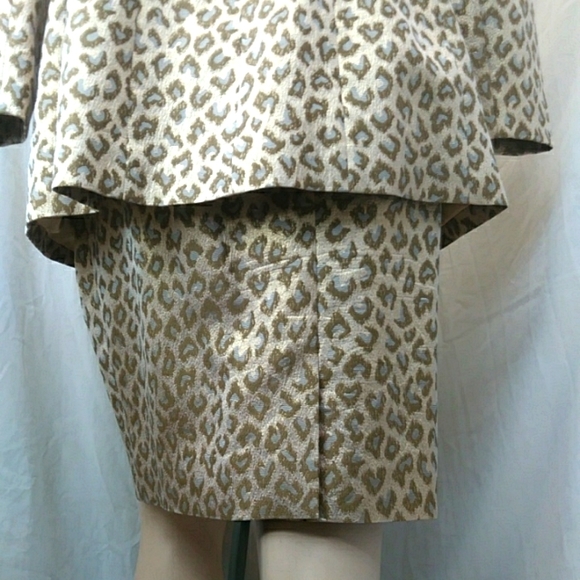 Rickie Freeman Teri Jon Nites Saks Fifth Ave. Metallic Golden Skirt suite - Picture 6 of 9